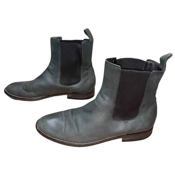 GUCCI Green Leather Chelsea Boots    Size: UK 8.5 US 9 main image 7